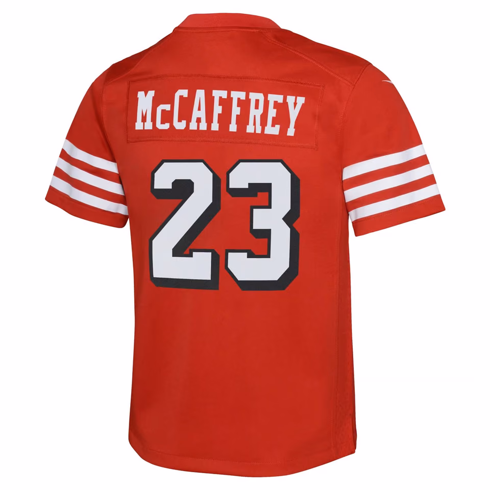 Christian McCaffrey #23 San Francisco 49ers Game NFL Jersey Alternate Red (YOUTH) view 3