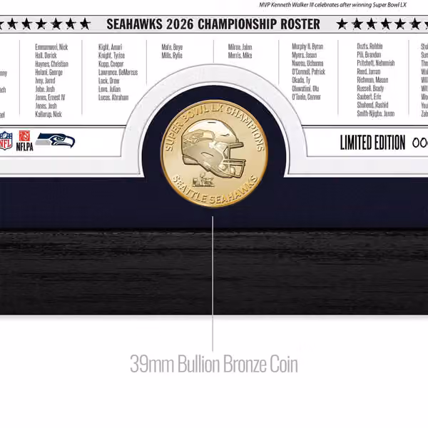 Seattle Seahawks Super Bowl LX Champions Newspaper NFL Frame view 2