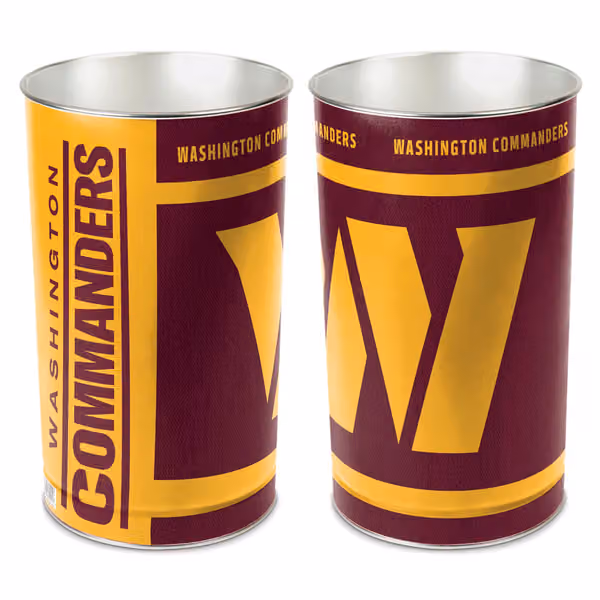 Washington Commanders WinCraft Metal NFL Wastebasket view 1