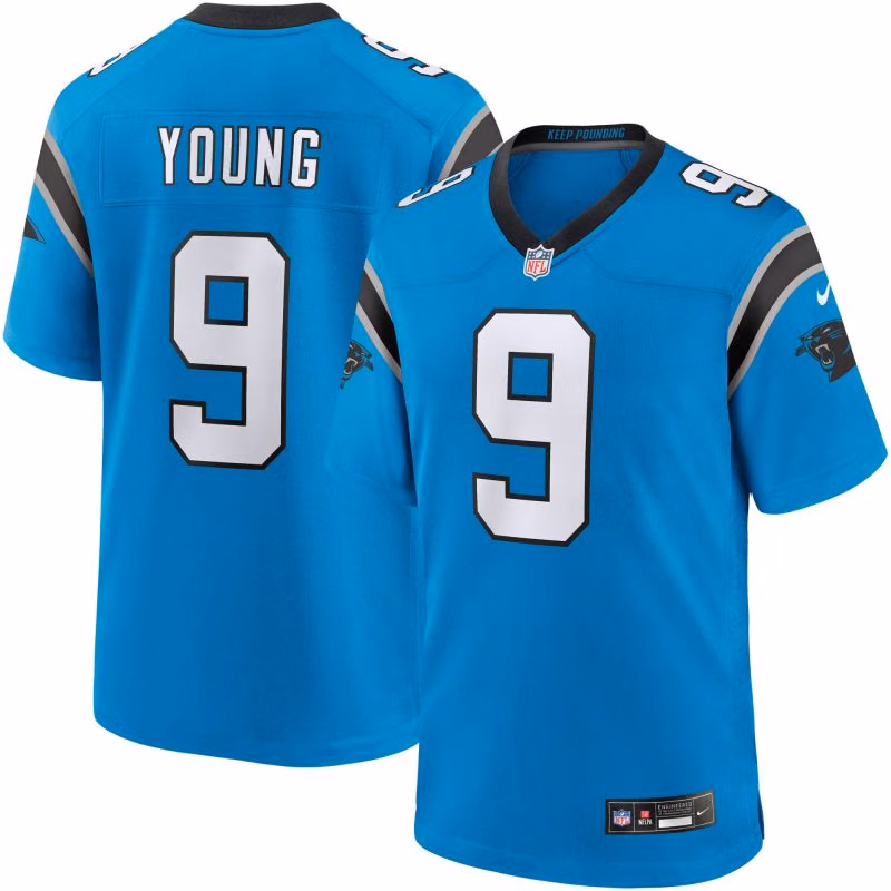Bryce Young #9 Carolina Panthers Nike Game NFL Jersey Blue view 1