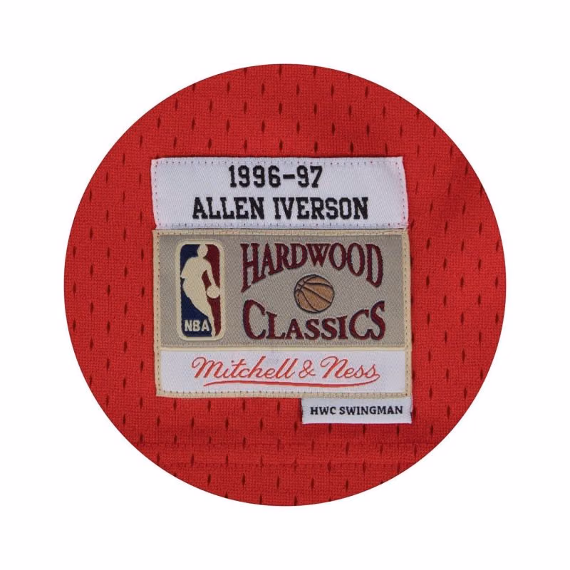 Allen Iverson #3 Philadelphia 76ers 1996-97 Swingman NBA Jersey Red view 3