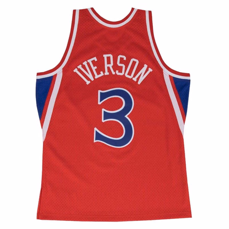 Allen Iverson #3 Philadelphia 76ers 1996-97 Swingman NBA Jersey Red view 2