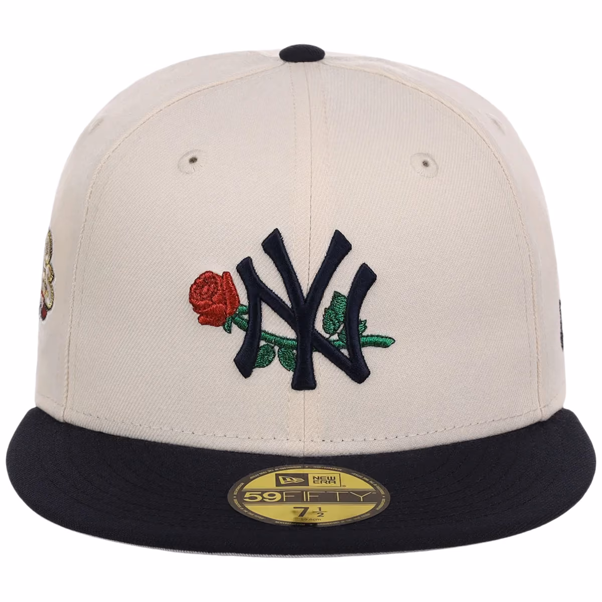 New York Yankees 'Concrete Roses' New Era 59FIFTY (Cream/Navy) detail view