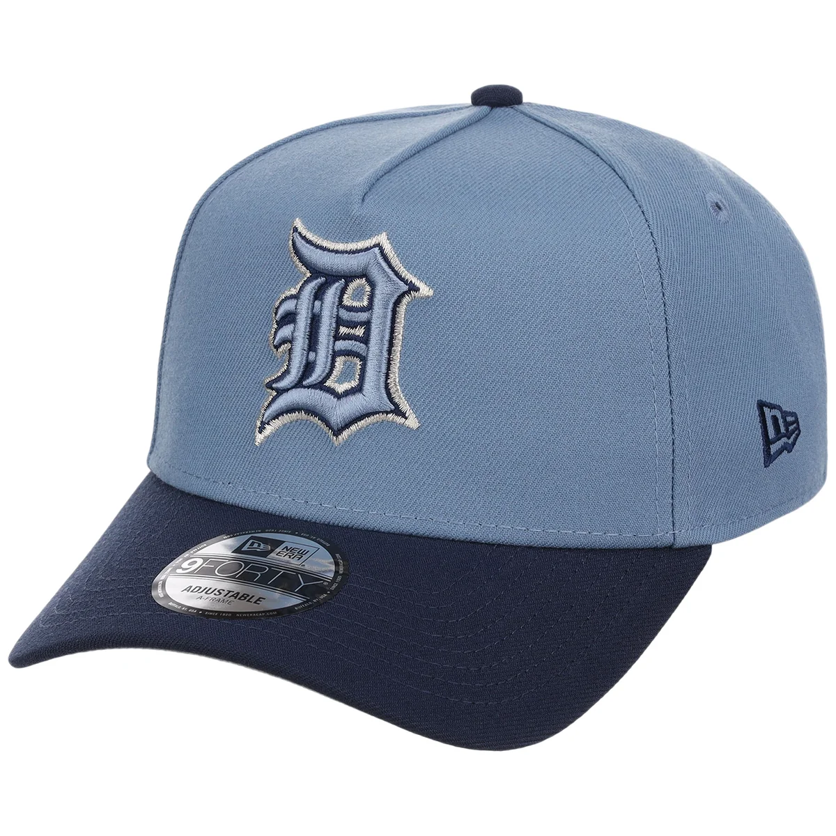 Detroit Tigers MLB Faded Blue x Navy FASHION CORE New Era 9FORTY A-Frame detail view