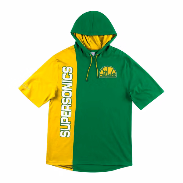 Seattle SuperSonics Split Mitchell & Ness Short Sleeve NBA Hoodie view 1