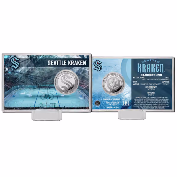 Seattle Kraken Team History NHL Silver Coin Card view 1