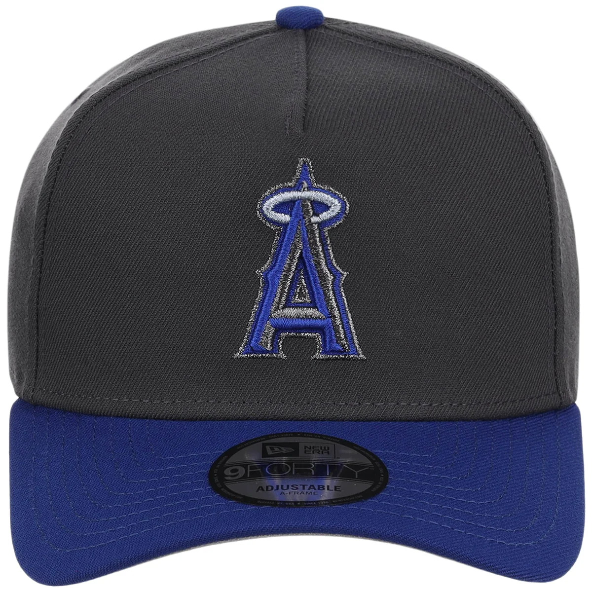 Anaheim Angels MLB Graphite x Royal FASHION CORE New Era 9FORTY A-Frame detail view