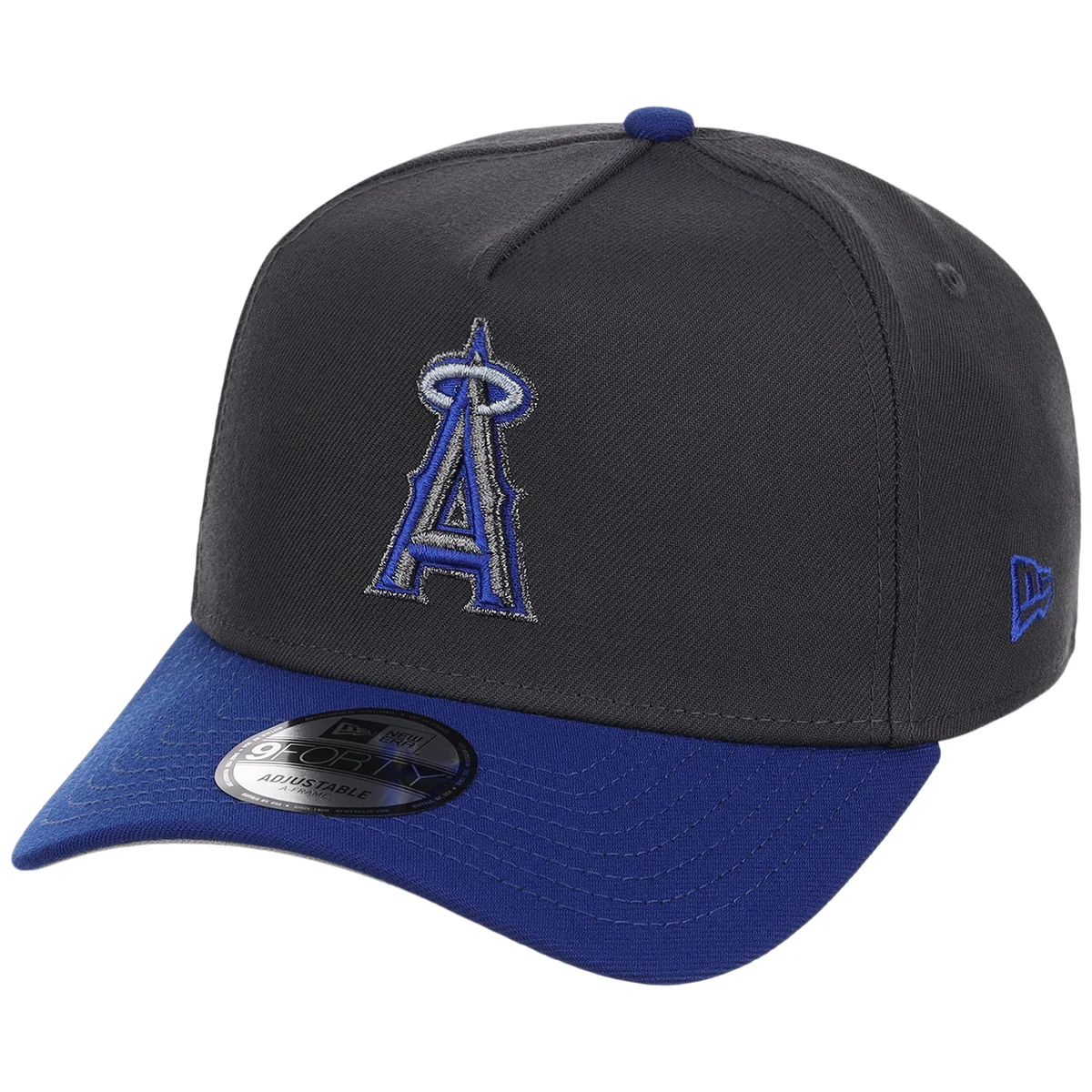 Anaheim Angels MLB Graphite x Royal FASHION CORE New Era 9FORTY A-Frame detail view