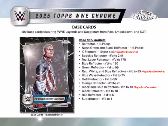 2025 Topps Chrome WWE Wrestling Mega Box view 3