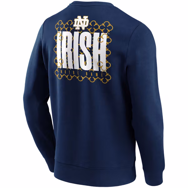 Notre Dame Fighting Irish "IRISH" Crew Sweatshirt Navy view 3