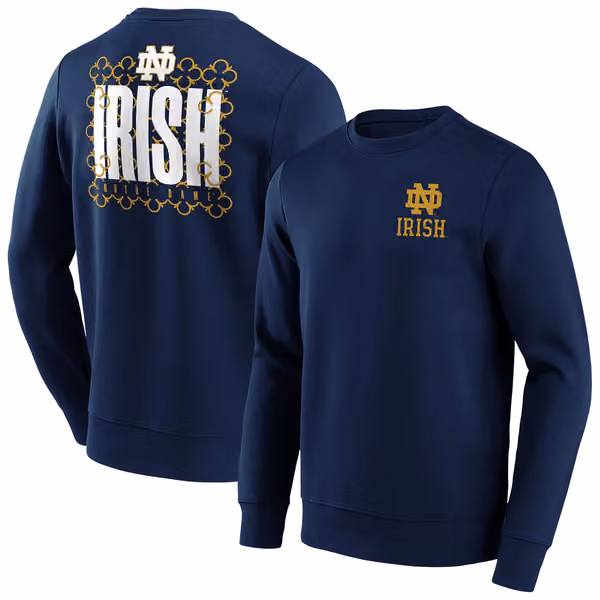 Notre Dame Fighting Irish "IRISH" Crew Sweatshirt Navy view 1