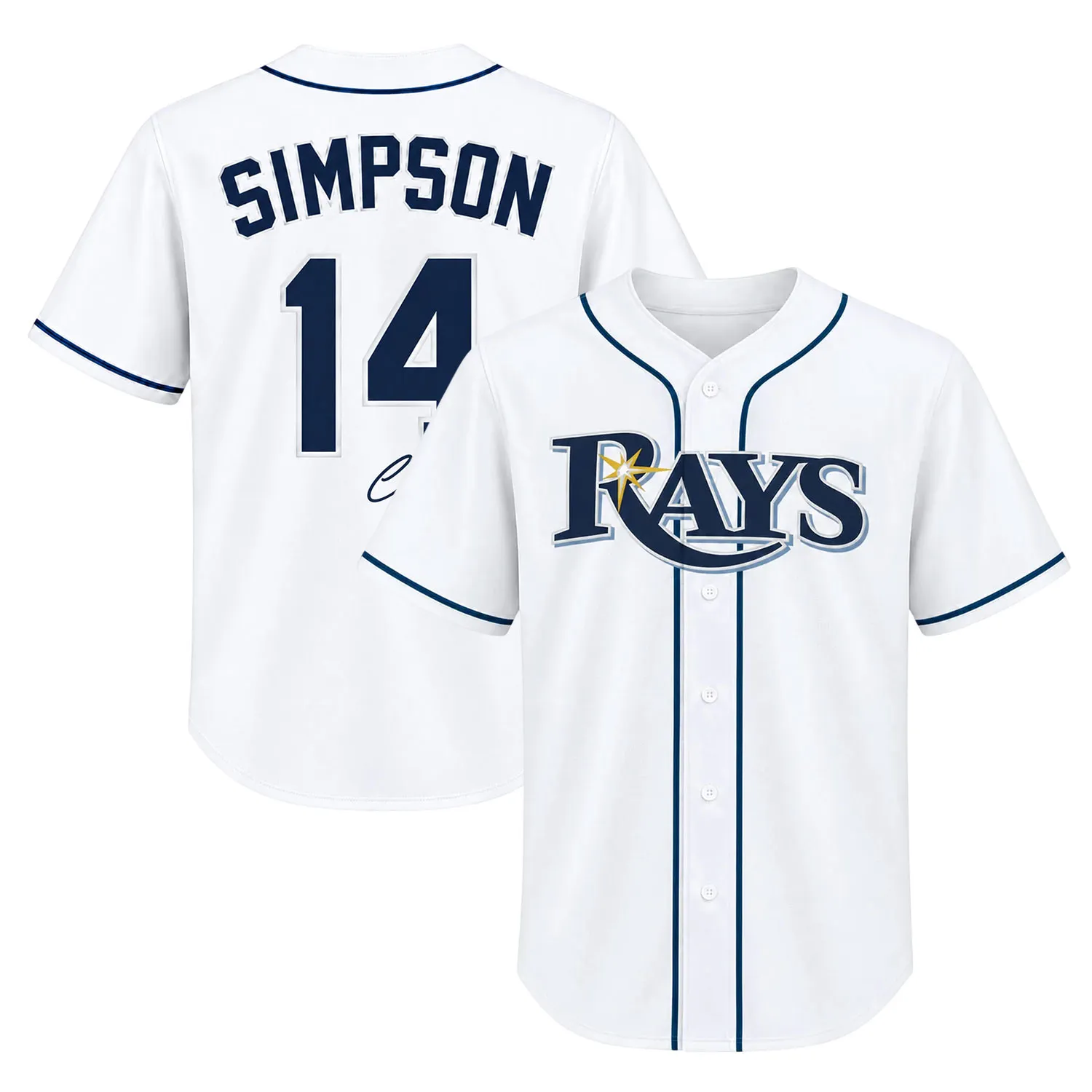 Chandler Simpson Signature Tampa Bay Rays Brilliant Jersey