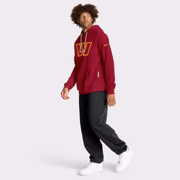 Washington Commanders 2025 NFL Sideline Nike Standard Issue Hoodie Burgundy view 4