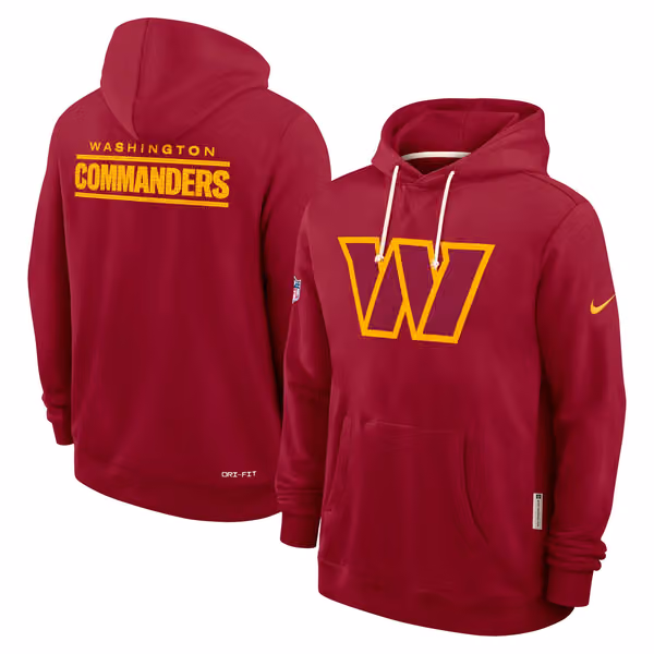 Washington Commanders 2025 NFL Sideline Nike Standard Issue Hoodie Burgundy view 1