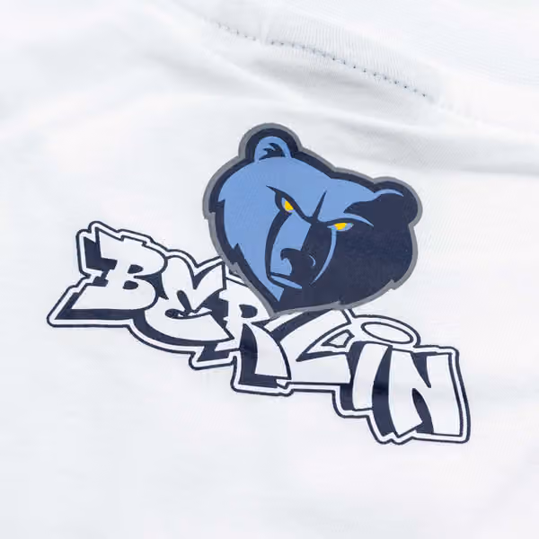 Memphis Grizzlies 2026 NBA Berlin Game Oversized T-Shirt White view 4