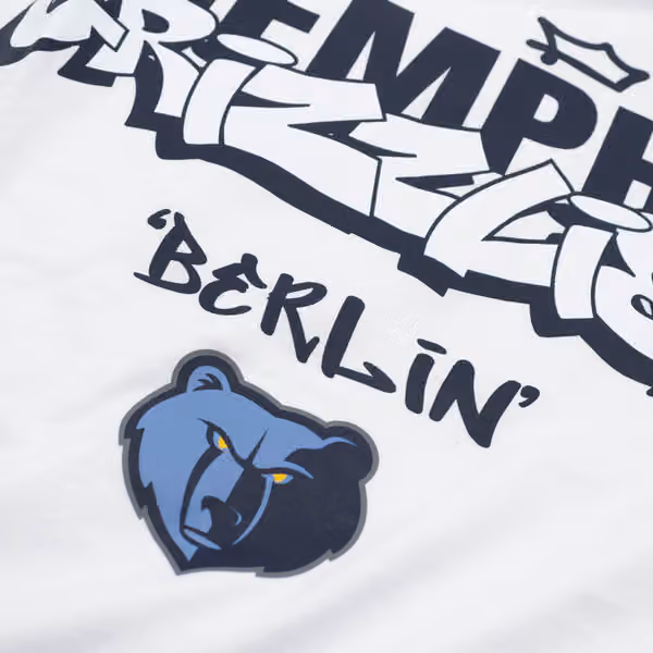 Memphis Grizzlies 2026 NBA Berlin Game Oversized T-Shirt White view 3