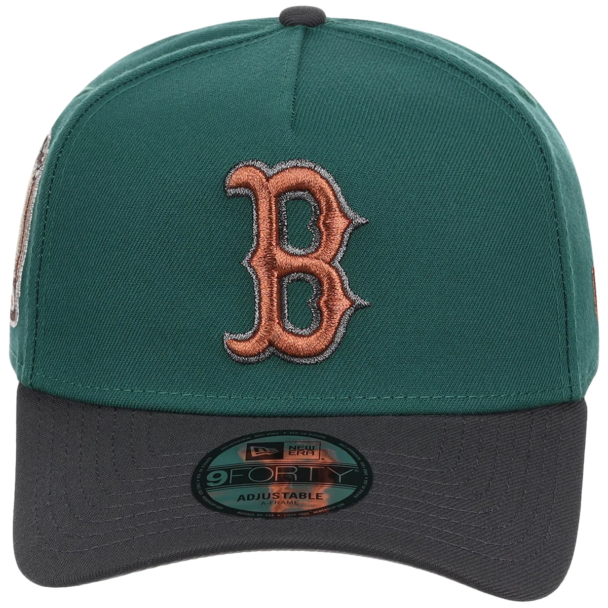 Boston Red Sox MLB Emerald Graphite New Era 9FORTY detail view