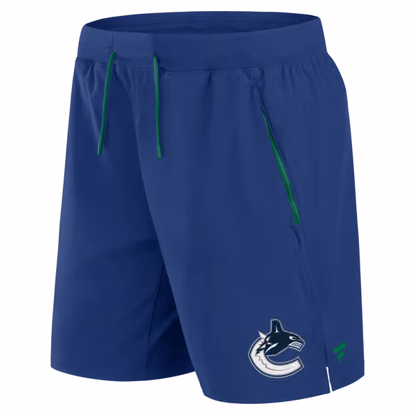 Vancouver Canucks 2024/25 Authentic Pro Locker Room NHL Shorts Blue view 2