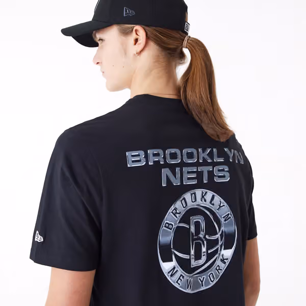 Brooklyn Nets Holographic New Era NBA T-Shirt Black view 3
