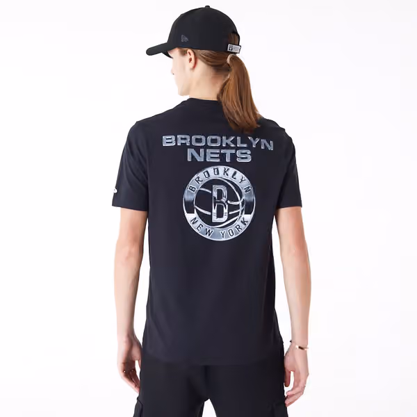 Brooklyn Nets Holographic New Era NBA T-Shirt Black view 1
