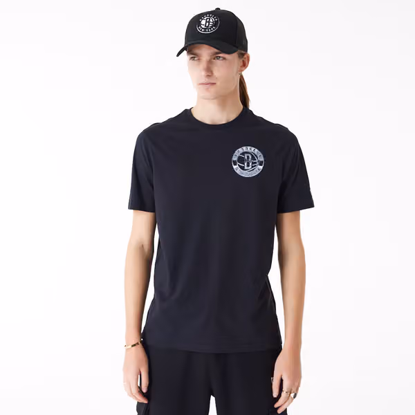 Brooklyn Nets Holographic New Era NBA T-Shirt Black view 2