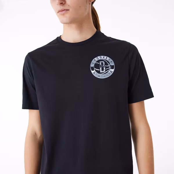 Brooklyn Nets Holographic New Era NBA T-Shirt Black view 5