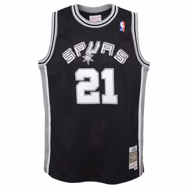 Tim Duncan #21 San Antonio Spurs 1998-99 Youth Swingman NBA Jersey Black (YOUTH) view 2