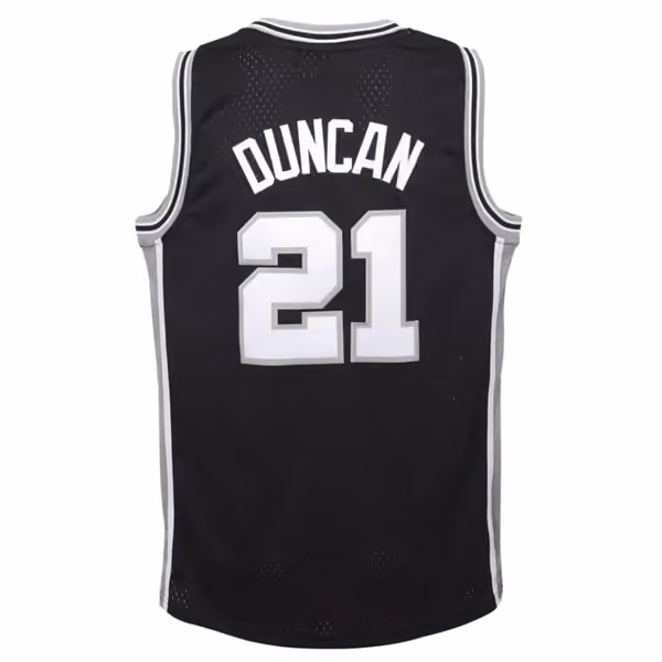 Tim Duncan #21 San Antonio Spurs 1998-99 Youth Swingman NBA Jersey Black (YOUTH) view 3