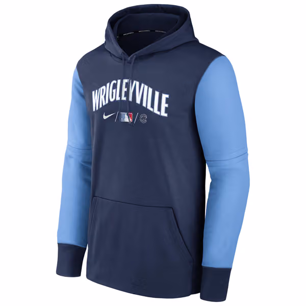 Chicago Cubs Wrigleyville 2022 MLB Authentic City Connect Nike Therma-FIT Hoodie view 1