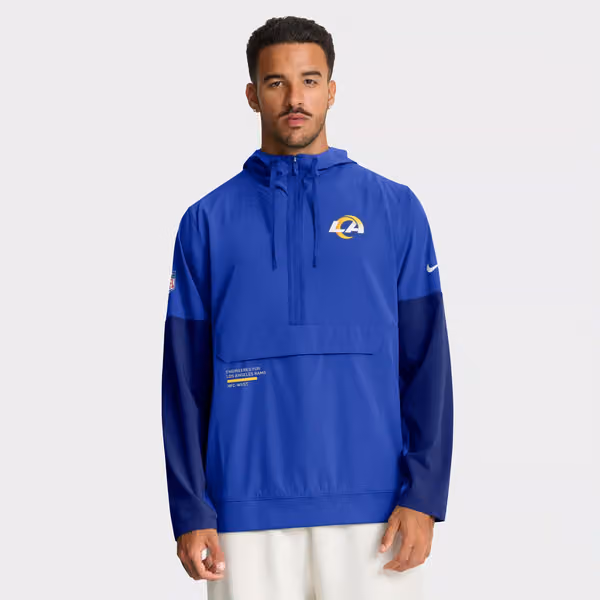 Los Angeles Rams Nike Sideline Half-Zip Anorak NFL Jacke Blue view 3