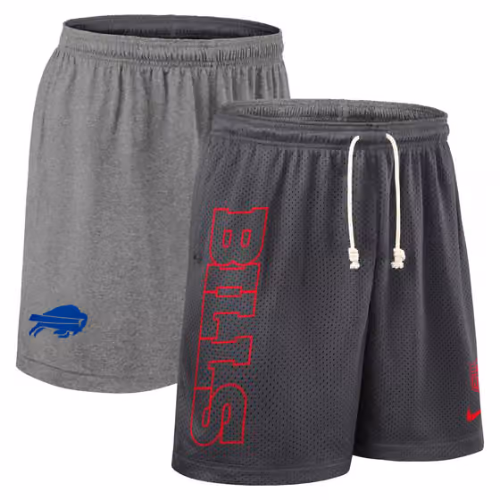 Buffalo Bills 2025 NFL Sideline Reversible Mesh Nike Dri-FIT Shorts Black view 1