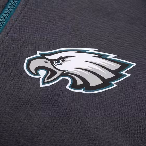Philadelphia Eagles Playbook NFL Full-Zip Fleece Hoodie Anthracite view 3