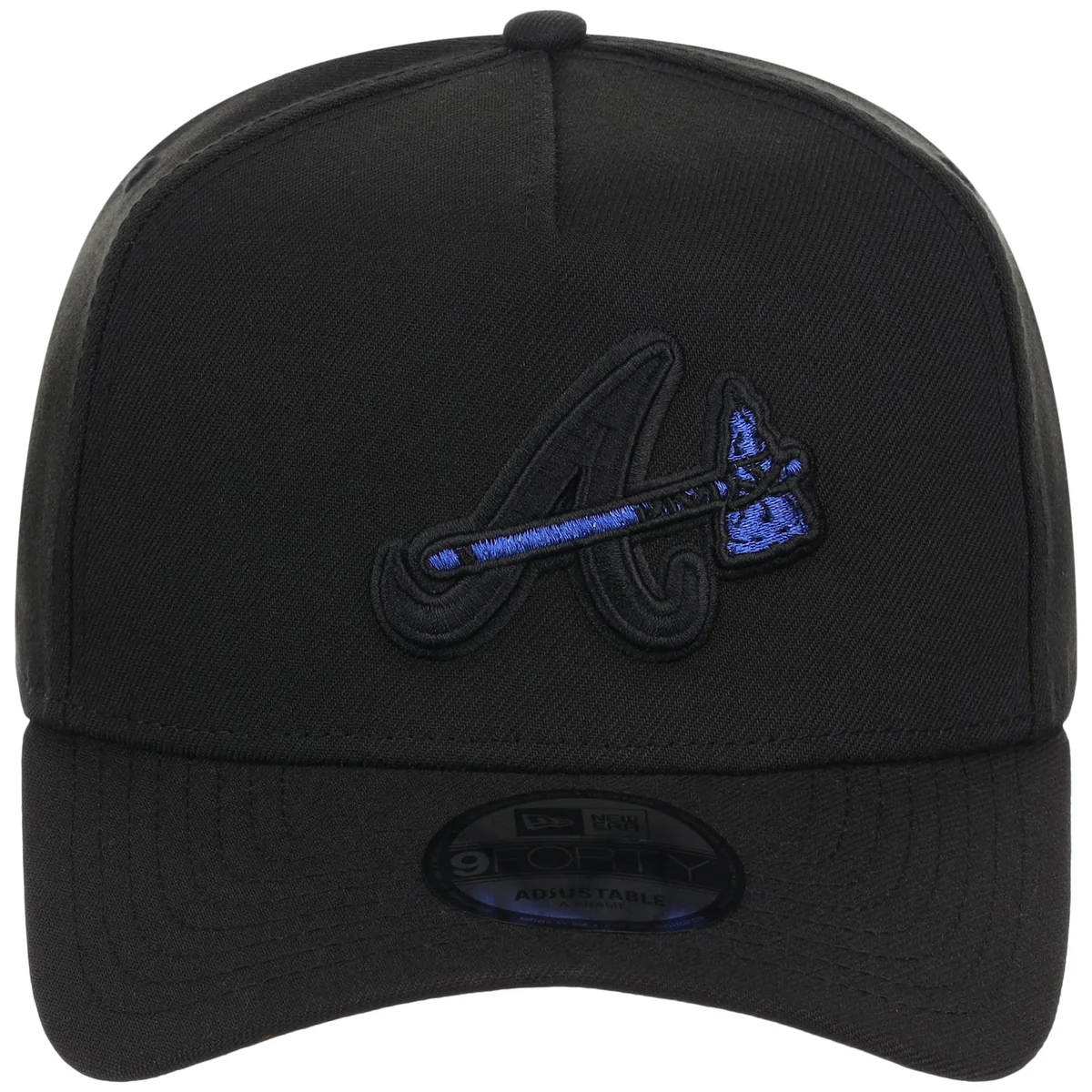 Atlanta Braves MLB Black x Royal FASHION CORE New Era 9FORTY A-Frame detail view