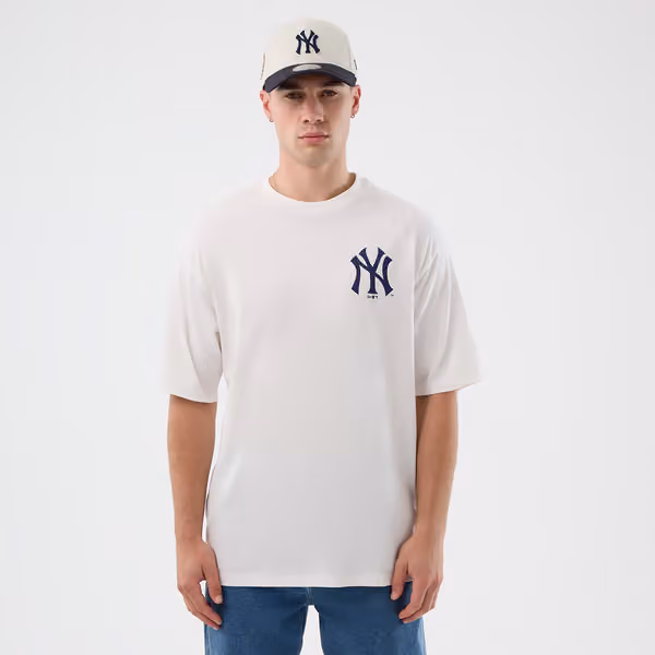 New York Yankees Cap Graphic MLB T-Shirt White view 1