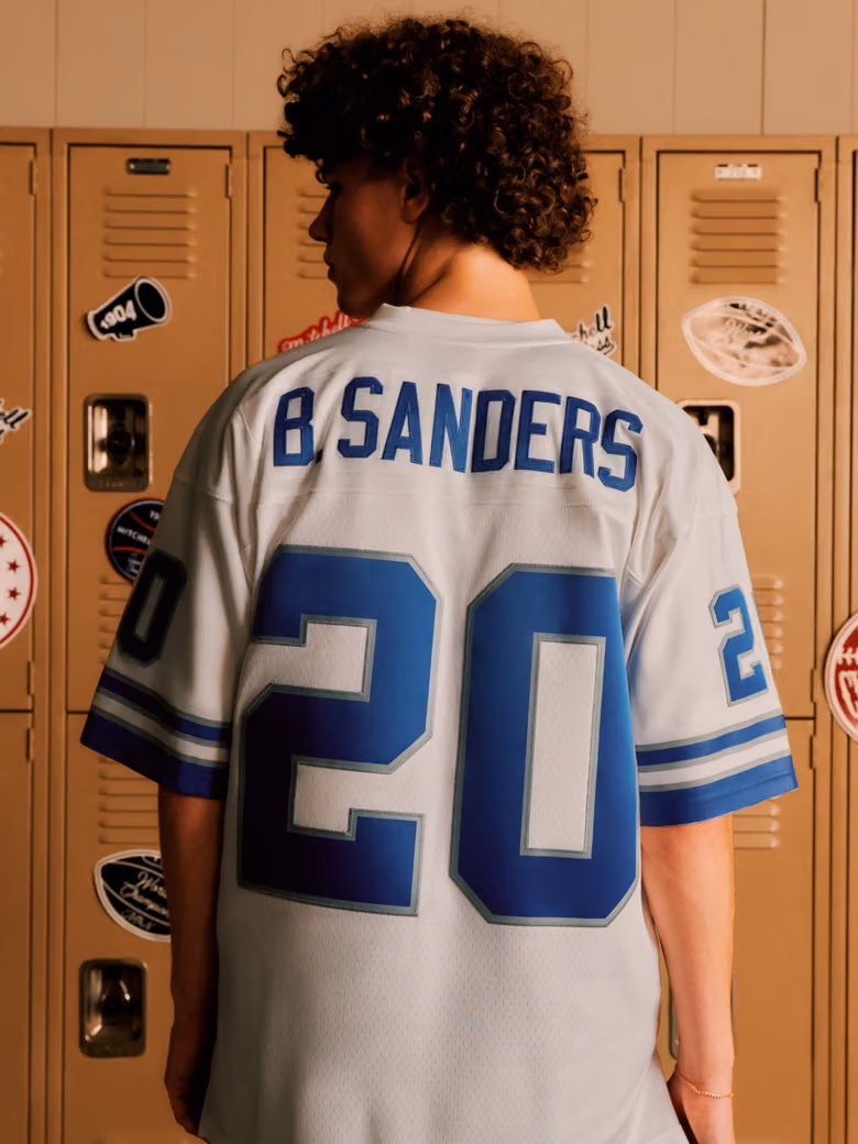 Barry Sanders #20 Detroit Lions 1989 Legacy Throwback NFL Jersey White view 8