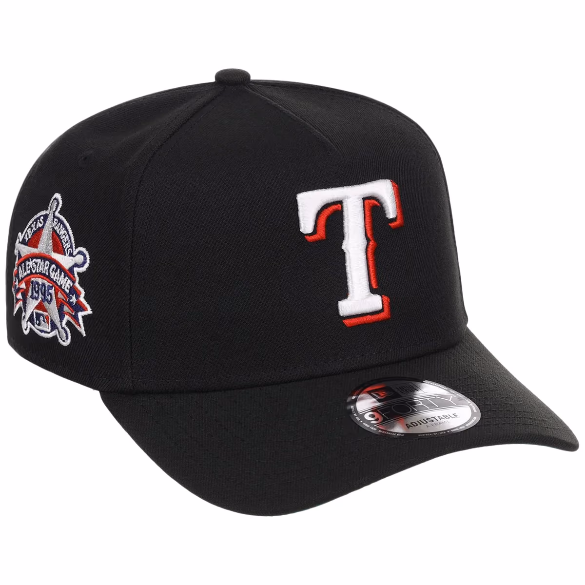 Texas Rangers MLB Black Dome New Era 9FORTY A-Frame front view