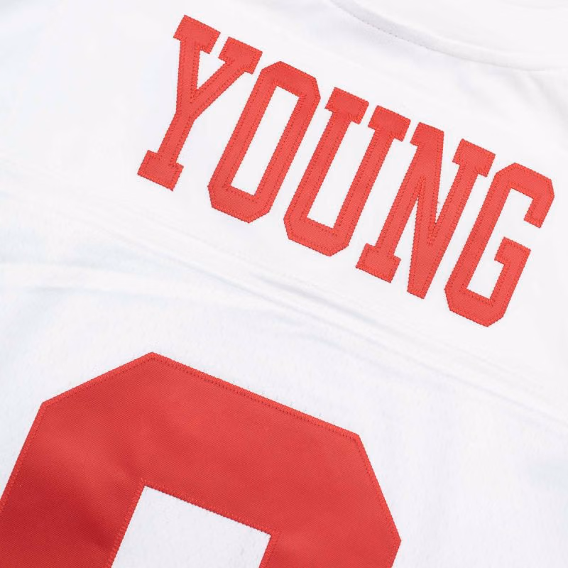 Steve Young #8 San Francisco 49ers Mitchell & Ness Throwback NFL Jersey White view 4
