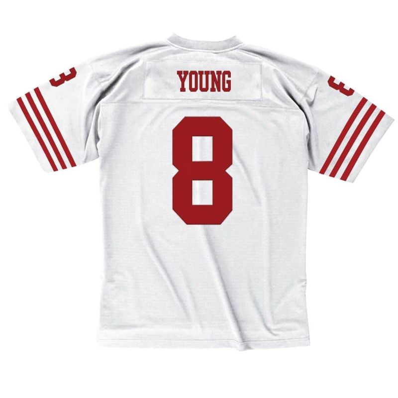 Steve Young #8 San Francisco 49ers Mitchell & Ness Throwback NFL Jersey White view 2