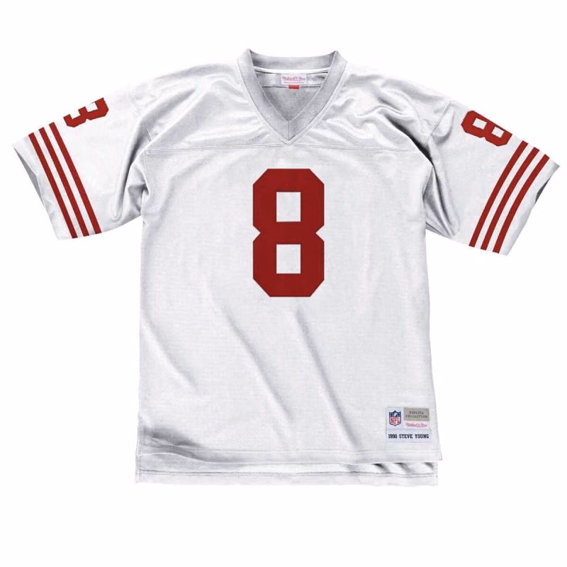 Steve Young #8 San Francisco 49ers Mitchell & Ness Throwback NFL Jersey White view 1