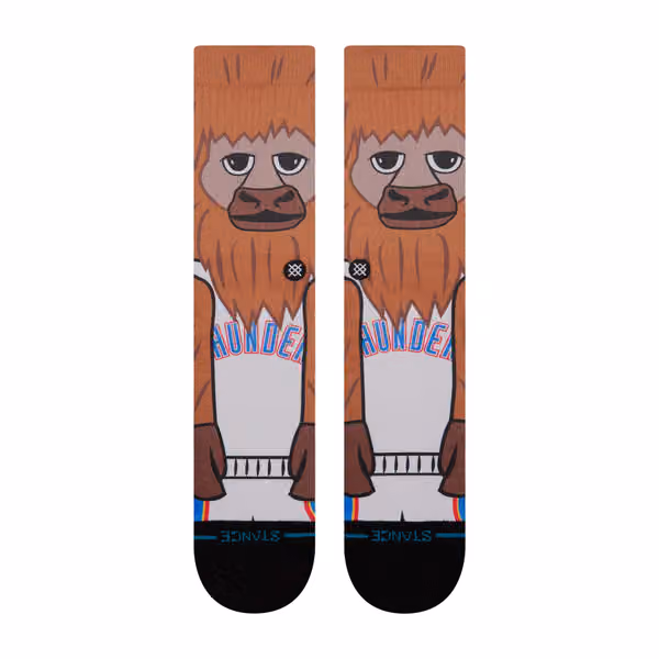 Oklahoma City Thunder Mascot Stance NBA Crew Socken view 2