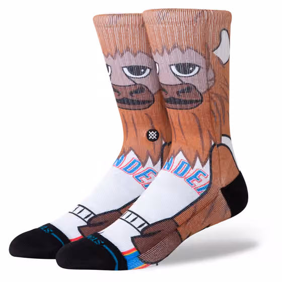 Oklahoma City Thunder Mascot Stance NBA Crew Socken view 1