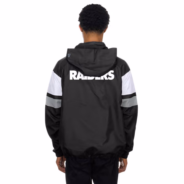 Las Vegas Raiders NFL Quarter Zip Windbreaker Jacket Black view 2