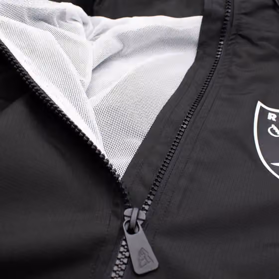 Las Vegas Raiders NFL Quarter Zip Windbreaker Jacket Black view 4