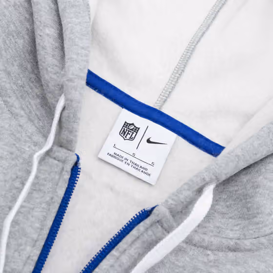 New England Patriots Historic Nike NFL Full-Zip Fleece Hoodie Gray view 4