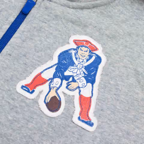 New England Patriots Historic Nike NFL Full-Zip Fleece Hoodie Gray view 3