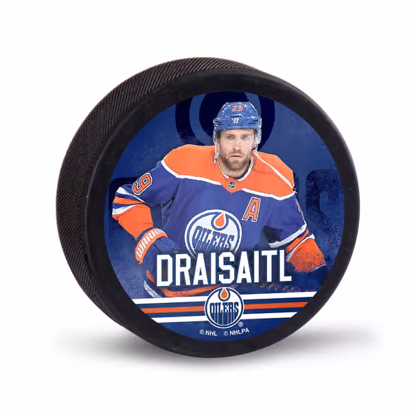 Leon Draisaitl Edmonton Oilers NHL Player Puck view 1