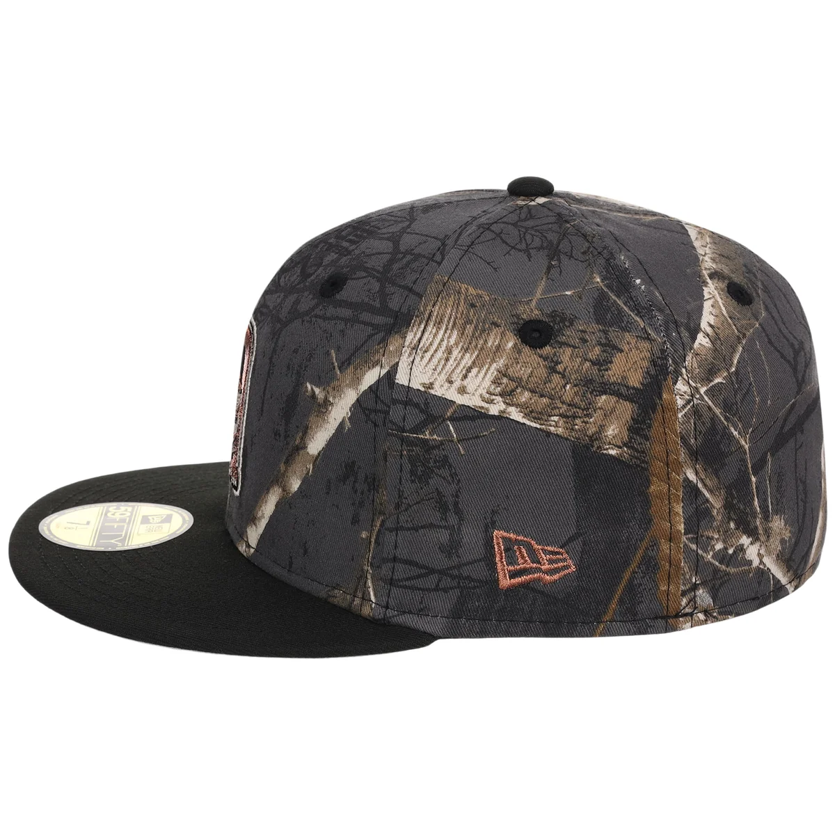 Detroit Tigers MLB Black Realtree 2-TONE Black & Copper New Era 59FIFTY detail view
