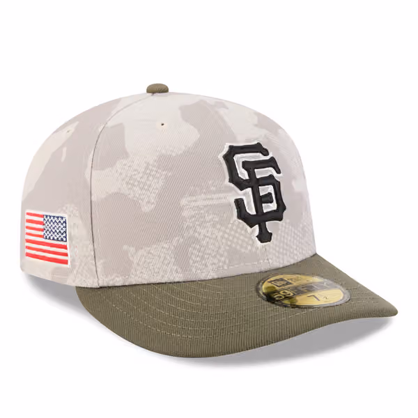 San Francisco Giants 2025 MLB Authentic Armed Forces Pre-Curved 59FIFTY Fitted Cap product photo