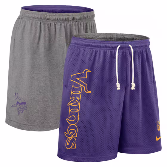 Minnesota Vikings 2025 NFL Sideline Reversible Mesh Nike Dri-FIT Shorts Purple view 1