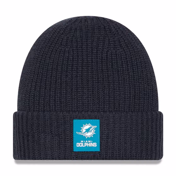 Miami Dolphins 2025 NFL Sideline Steel Clouds Cuff Knit Beanie product photo